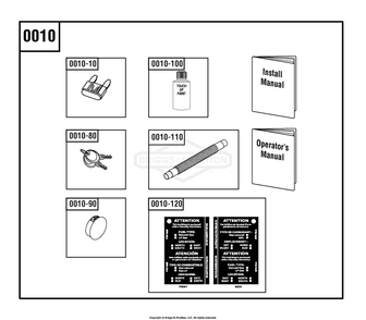 Part Location Diagram of 708731 Briggs and Stratton Kit-manual & accessories